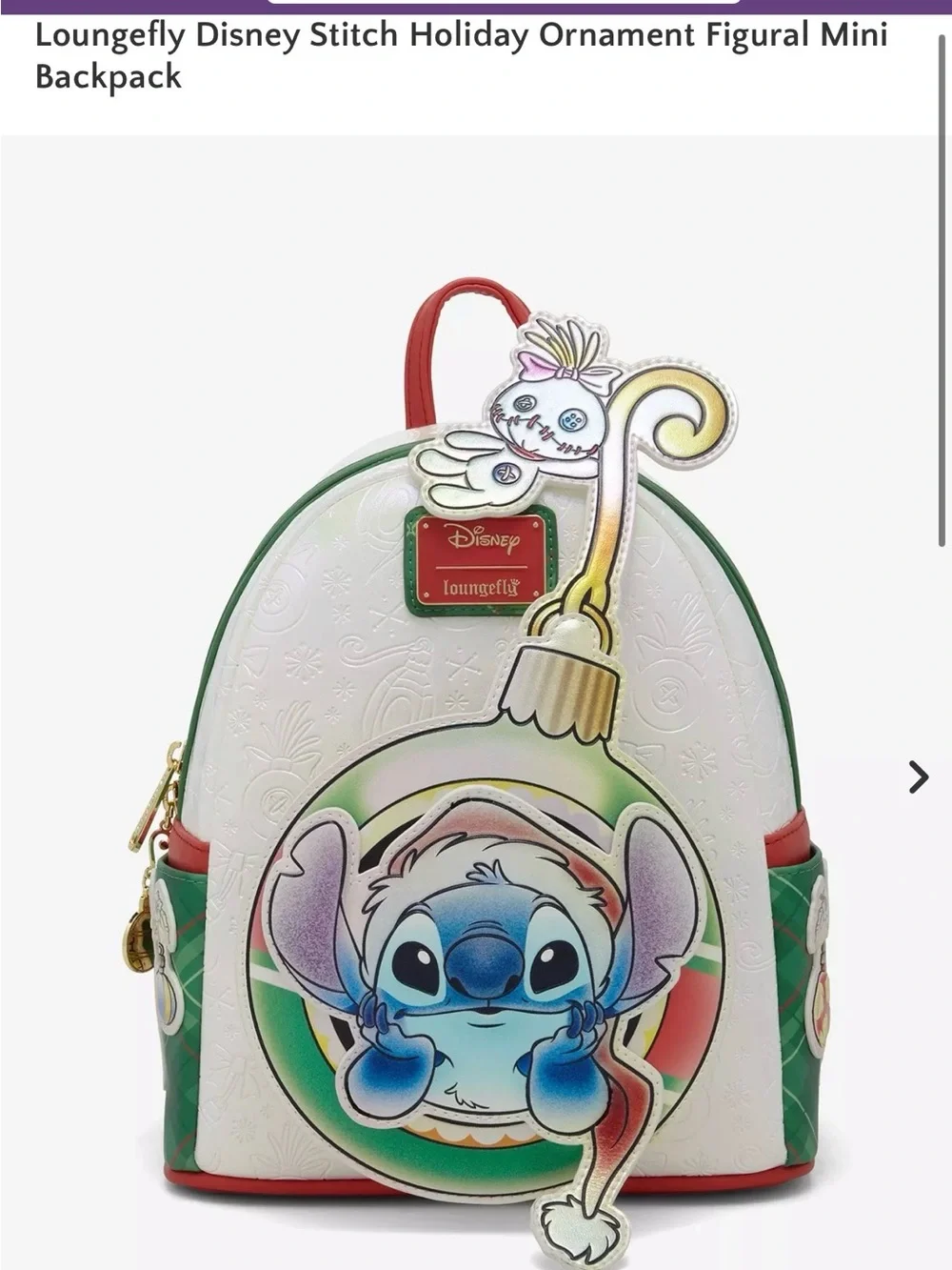 Disney Stitch Loungefly Ornament Backpack